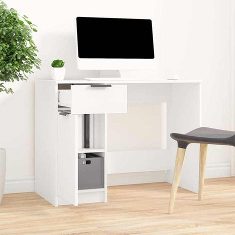 vidaXL Bureau Blanc 100x50x75 cm Bois d'ingénierie (1/5)