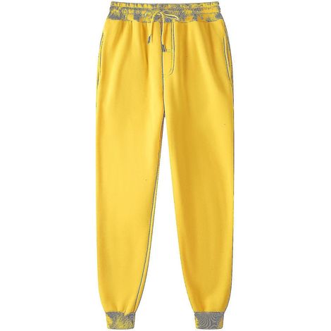 Pantalon homme, pantalon de survêtement, pantalon hip-hop, legging rembourré, pantalon décontracté - M - Jaune (1/3)