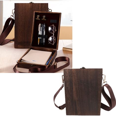 Sac bandoulière multifonctionnel en bois fait main, sac à outils portable pour artiste, rangement pour pinceaux et outils, boîte à croquis, chevalet, adapté à la peinture en extérieur. (1/5)