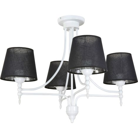 Lampada a sospensione bianca con paralume nero Arturo Negro 11-991 (1/2)