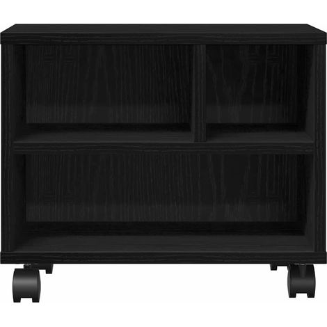 Support d'imprimante avec stockage Chêne noir 41 x 32 x 34,5 cm