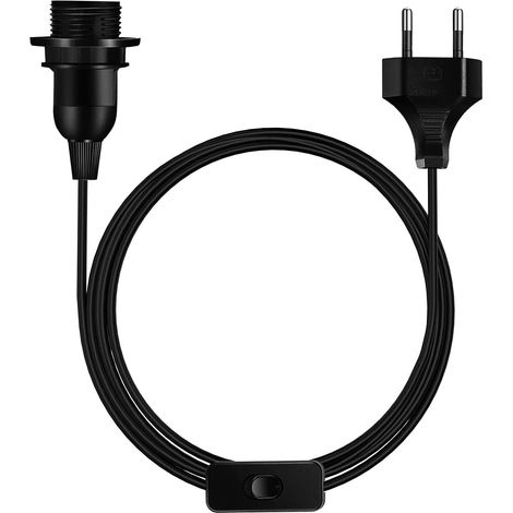 Cable alimentacion portalamparas E27 con interruptor 2 M Negro (1/5)
