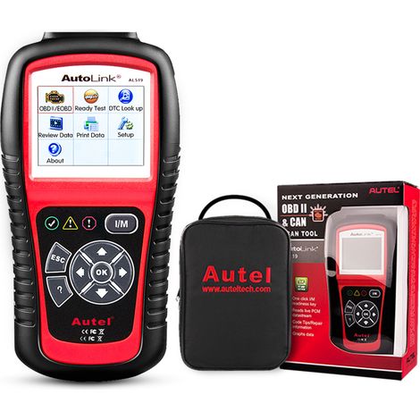 Scanner OBD2 AUTEL AutoLink AL519, Lecteur Code Défaut Auto CAN EOBD, Outil Diagnostic Moteur Automobile Multilingue, Tension 3-12V, Plage Température 0-60°C, Mallette de Rangement Incluse (1/4)