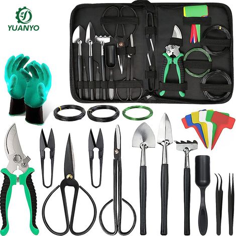 Kit de 24 outils pour bonsaïs, ensemble complet pour débutants : taille, modelage et entretien (1/5)
