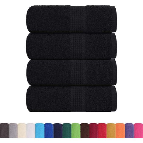 Serviettes de visage 4 pcs noir 30x30 cm 360 g/m² 100% coton CFW563606 (1/5)