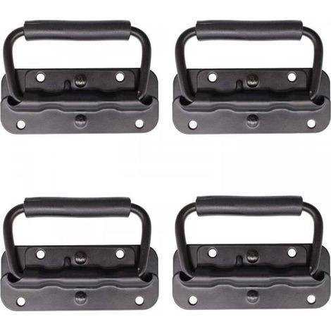 4 Pièce Poignée de Flight Case, Poignée à Ressort de Boîte à Outils, Traction Poignée Pliante à Ressort, Remplacement et Installation de la Poignée pour Boîtes à Outils ou Boîtes de Rangement (1/5)