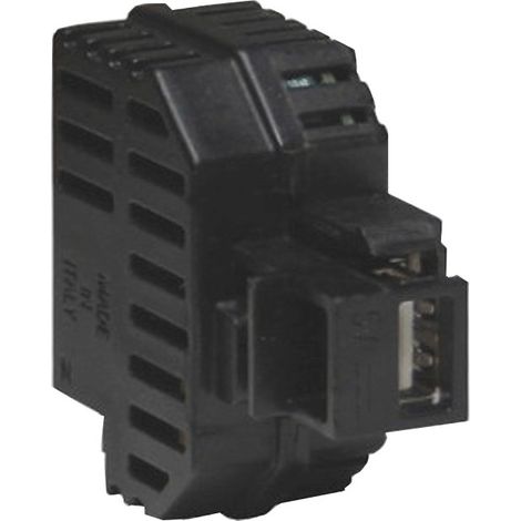 Bloc d'alimentation intégré Keystone 1 prise USB-A 2,1 A Couleur noire Fanton 82891