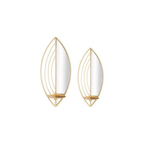 WALL LEAF CANDLE HOLDER SET 2 PCS CM 18X13X41-15X13X35 (1/5)