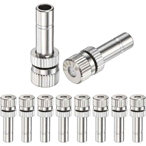 8 Pièces Buse Brumisateur Eau 6mm Raccord Rapide Orifice 0 virgule 6mm Cuivre Nickelé Jardin Serre Système (1/5)