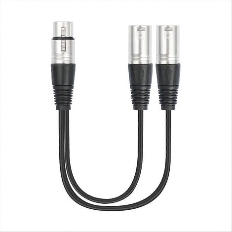 30 cm langes 3-poliges XLR-Buchse-auf-Doppelstecker-Y-Splitterkabel, Mikrofon-Splitterkabel-Audioadapter (1/5)