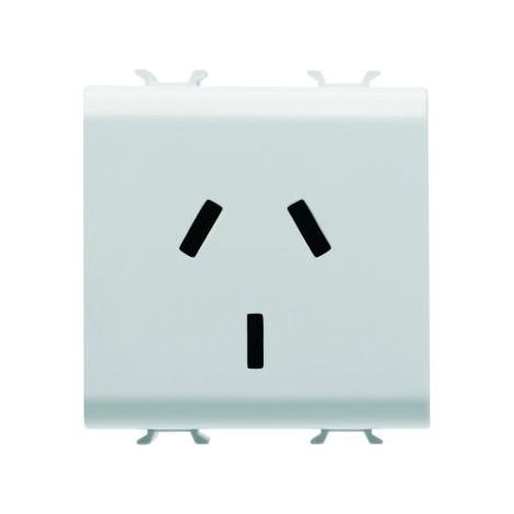 PRISE 2M 2 P+T 10A STD AUSTRALIEN BLANC GEWISS GW10306