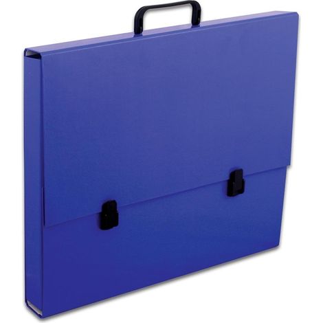 Cartella con maniglia formato A3 stretta, 2 cm, colore cobalto