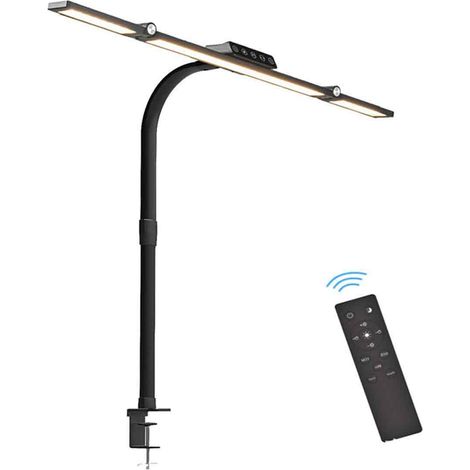 Lampe De Bureau - Led 24 W - Double Barre - Bras Flexible - Pince De Fixation - Pour Bureau Pc Ecran Gaming Travail - 1 Piece (1/5)