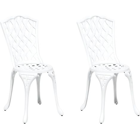 Maison Exclusive - Sedia da Giardino 2 pcs Bianco 39 x 40 x 87cm Alluminio