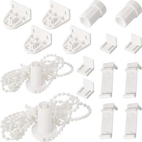 Kit de remplacement pour store enrouleur à pince 17 mm, supports et raccords en plastique pour mécanisme de store, pièces de rechange, blanc (1/5)
