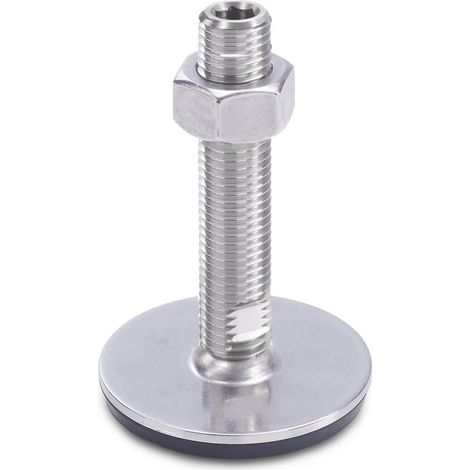 Ganter Norme Elements GN 41-60 de M16-150-D3 UK - en acier inoxydable Stell pieds - Caoutchouc aufvulka nisiert, argent (1/2)