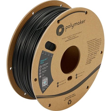 Polymaker PA02001 PolyLite Filamento per stampante 3D Plastica PLA 1.75 mm 1000 g Nero 1 pz. (1/5)