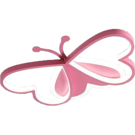 GDRHVFD Moderne LED Enfants Lampe Cartoon Papillon Conception Plafonnier Dimmable Créatif Chic Forme Coeur Plafond Décoratif luminaire plafonnier Acrylique Abat-Jour Chambre Enfants Chambre Lumièr (Ro (1/5)