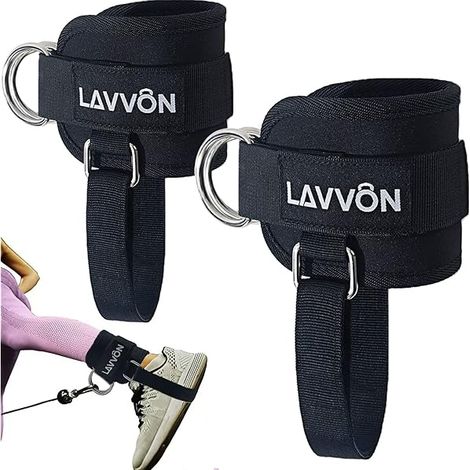 Courroies De Cheville Pour Machine À Câbles - Courroies Réglables En Néoprène Avec Boucles En Acier - Pour Extensions De Jambes Curls De Mollets Et Renforcement Des Fessiers - Lot De 2 (1/3)