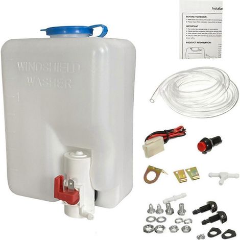 Kit de réservoir de lave-glace 12 V pour voiture, pompe professionnelle robuste de 170 kPa (1/5)