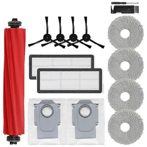 Pièces détachées pour aspirateurs robots Roborock Qrevo Pro/Qrevo MaxV/Qrevo S : brosses latérales principales, lingettes de nettoyage, filtres HEPA, sacs à poussière