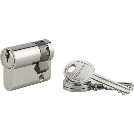 Demi cylindre HG5 UNIKEY (achetez-en plusieurs, ouvrez avec la même clé), 30x10mm, 3 clés, nickel - (1/5)