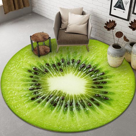 Tapis rond en forme de fruit, antidérapant, pour la maison, convenant aux coiffeuses et aux chaises d'ordinateur, et pouvant servir de tapis de yoga dans les chambres-140x140cm
