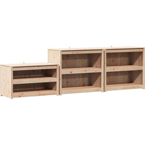 Outdoor-Küchenschrank mit Regal MEPPEL 3 Stück Natur Douglasie vidaXL