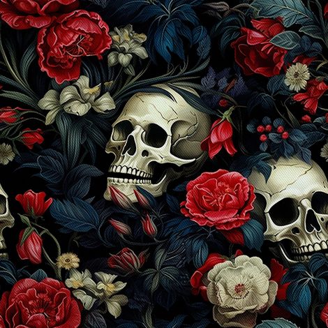 Tela decorativa para exteriores Oxford - Motivo de calavera I DX4927 (1/5)