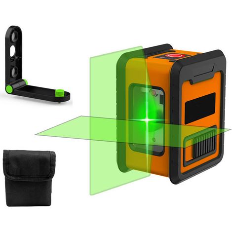 Niveau à bulle infrarouge portable mini, à lumière verte, à 2 lignes, de haute précision et à forte puissance lumineuse. (1/5)