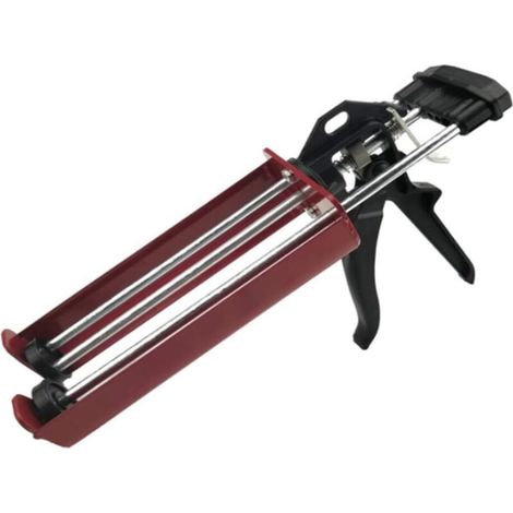 Two-component caulking gun, dual cartridge caulking gun with comfort grip, iron adhesive application gun for epoxy, acrylic, polyurethane, silicone (1/5)