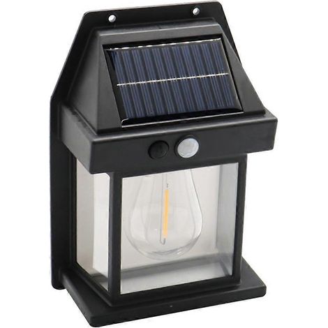 Solar-Wandleuchte mit Wolframbirne für den Außenbereich, wasserdicht, für Garten oder Hof. Dekorative Lampe. (1/5)