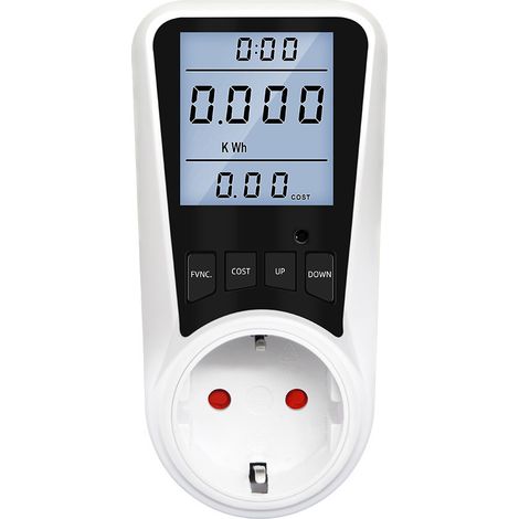 Compteur d'énergie pour maisons intelligentes, compteur de consommation électrique avec analyse en temps réel, calculateur de coût de l'électricité et rétroéclairage pour une meilleure lisibilité.-Aqu (1/5)