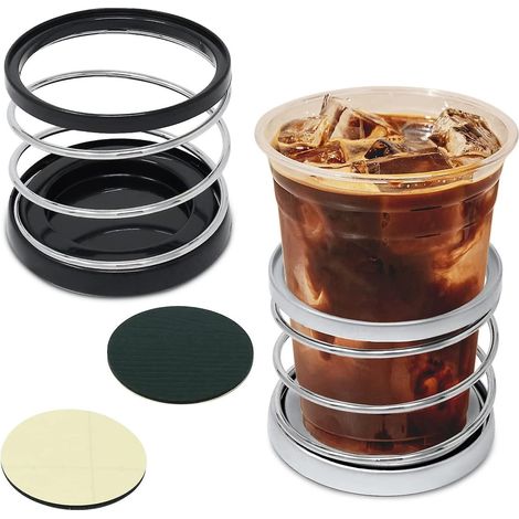 lot De 2 Porte-gobelets Universels En Acier Inoxydable Pour Voiture, Camion, Bateau, Van (noir, Argent) (1/5)