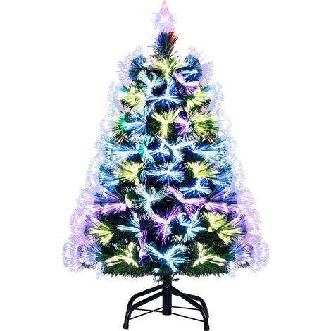 95 cm hoher Glasfaser-Weihnachtsbaum, 93 Astspitzen, Grün