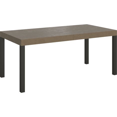 Table extensible Everyday Premium 200/304x90 cm gris tourterelle avec pieds anthracite