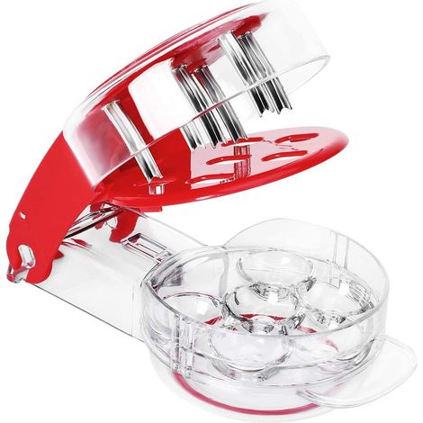 1 Dénoyauteur Cerise, 6 Fruits Simultanés, Acier Zinc, Silicone Flexible, Cuisine Maison (1/5)