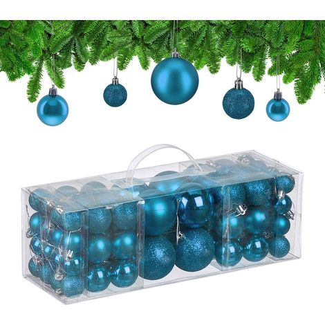 Juego de bolas de Navidad para árbol de Navidad, acabado mate/brillante/purpurina (1/5)