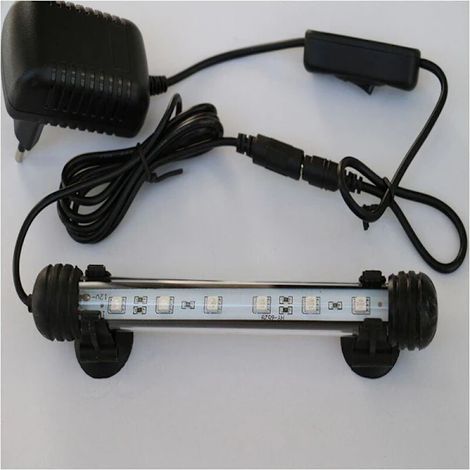 Éclairage LED pour aquarium, lampe LED pour aquarium, lampe submersible LED pour aquarium amphibie, lampe à économie d'énergie, silencieuse (blanche 18 cm) (1/4)