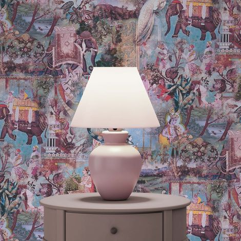 TADESSI Tapete Vintage M1-No.1696 Vliestapete Blau Braun Orientalisch Tiere Wohnzimmer Schlafzimmer Küche (1/5)
