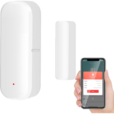 Capteur intelligent de porte WiFi, alarme détecteur de fenêtre de porte sans fil, capteur intelligent de contact de fenêtre de porte pour la sécurité de la maison compatible Alexa/Google Home, 1 PCS (1/5)