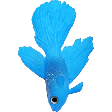 Décoration d'Aquarium Poisson en Plastique Flexible Faux Poissons Bleus Décoratifs avec Ventouses - 3ème Option (1/5)