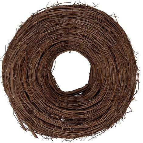 Couronne décorative en rotin marron 30 x 10 cm pour décoration murale et de table - PANGIVO (1/2)