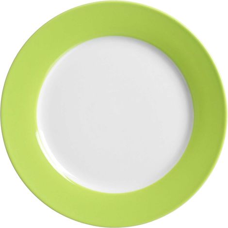 Assiettes à dessert JeiibrZui imprimées à la main - 18 cm - 3 couleurs - Lot de 6 - Assiettes décoratives en porcelaine pour amuse-gueules, entrées