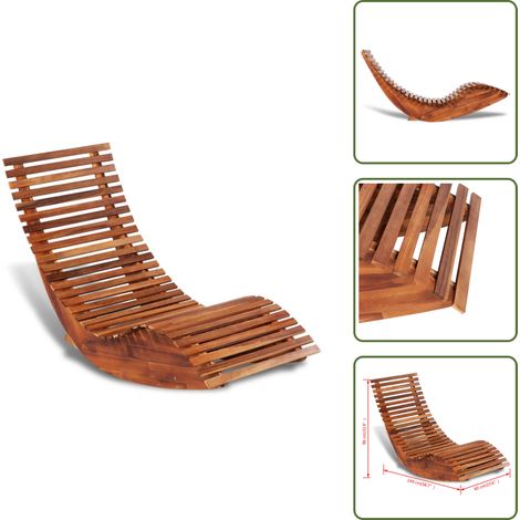 Chaise longue basculante Bois d'acacia - Chaises De Jardin - Chaises Longues - Mobilier De Jardin - Chaise Bascule - Acacia (1/5)