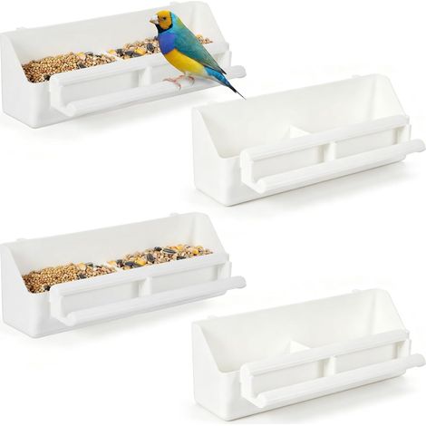 4 Pièces Mangeoire à Oiseaux, Cage Feeder 2 Compartiments (1/5)