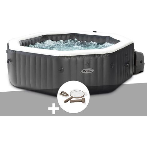 Intex – Spa gonflable octogonal 4 places – 120 diffuseurs à bulles et 4 jets massants – Stérilisateur au sel intégré – Dimensions 201 x 201 x 71 cm (1/5)