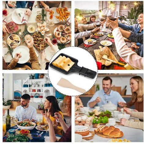 4 Poêlons à Raclette Carrés + Spatules Bois - Pour Grille Électrique - Fromage, Oeufs (1/5)