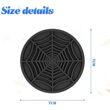Tapis porte-gobelet universel - Tapis porte-gobelet de voiture - Antidérapant - Silicone antidérapant - Diamètre 7 cm - Noir (1/2)
