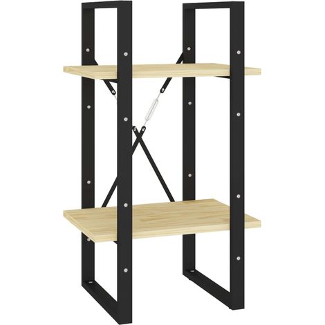 Étagère de Rangement Bibliothèque à 2 niveaux, Montage facile, 40x30x70 cm Bois de pin massif OIB2090E (1/5)
